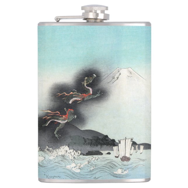 Dragon's Fury Sea Battle for Mount Fuji, Japan Hip Flask (Front)