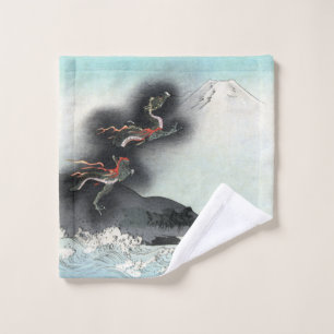 Dragon's Fury Sea Battle for Mount Fuji, Japan Wash Cloth