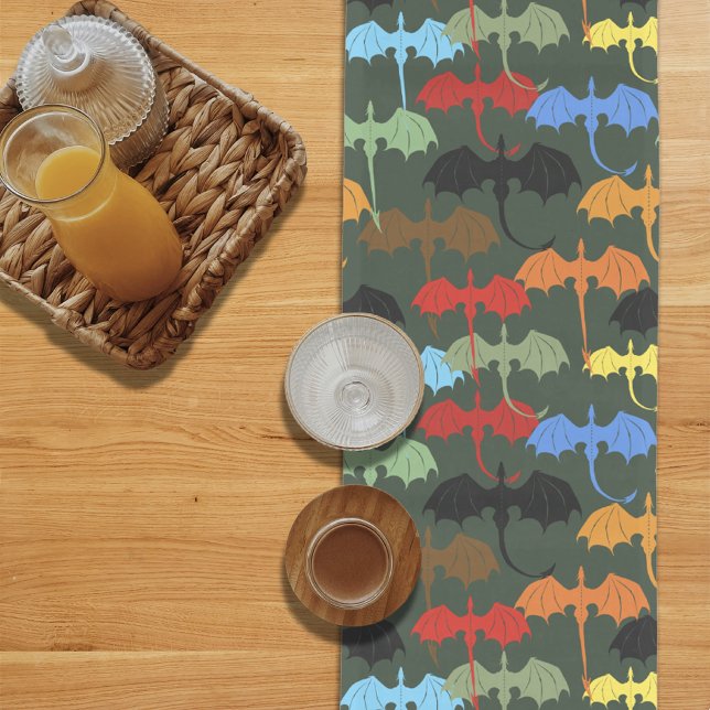 Dragons Green Flight Fantasy Medium Table Runner (Creator Uploaded)