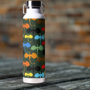  Dragons Green Flight Fantasy Water Bottle