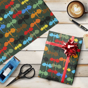 Dragons Green Flight Fantasy Wrapping Paper