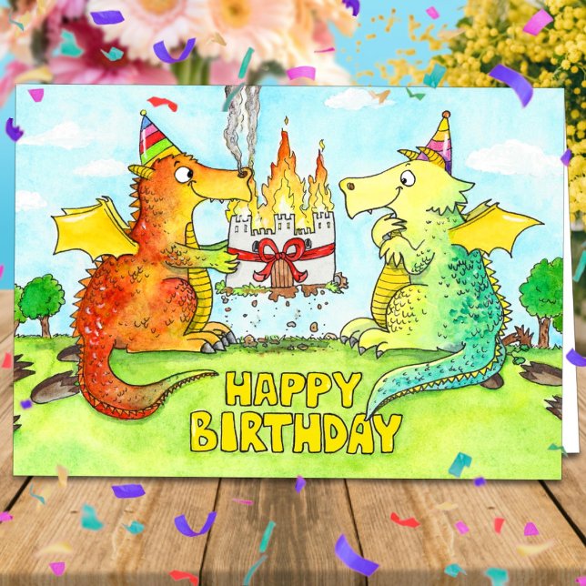 Dragons Happy Birthday greeting card by N. Janes (Creator Uploaded)