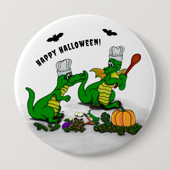 Dragons - Happy Halloween ! Today I will cook 10 Cm Round Badge (Front)