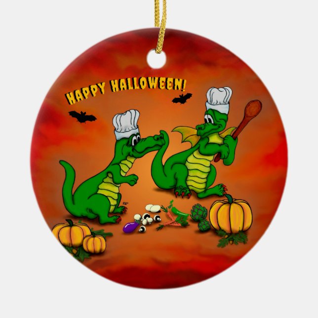 Dragons - Happy Halloween ! Today I will cook Ceramic Ornament (Front)