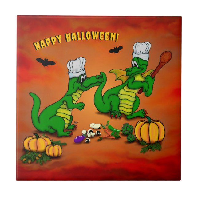 Dragons - Happy Halloween ! Today I will cook Ceramic Tile (Front)