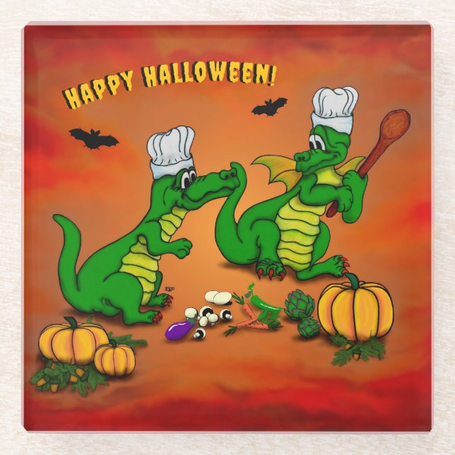 Dragons - Happy Halloween ! Today I will cook Glass Coaster (Front)