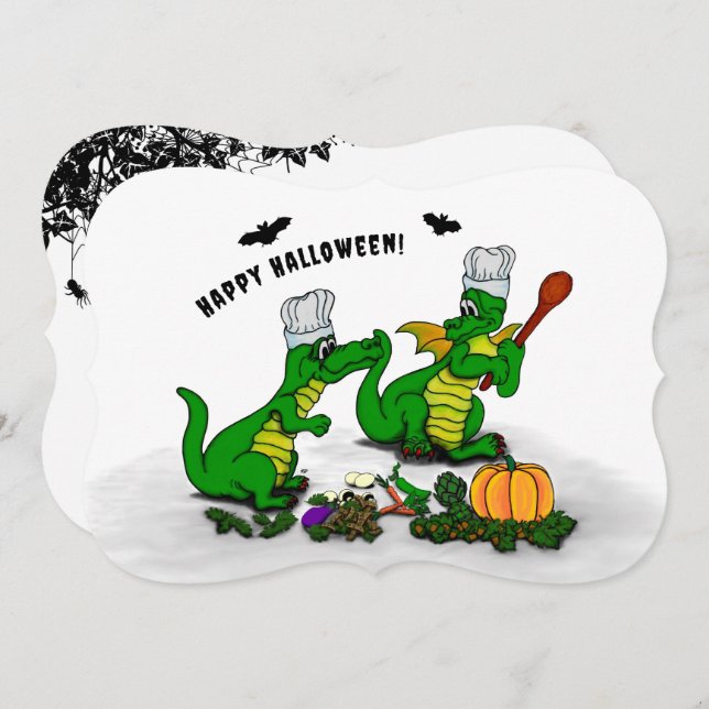 Dragons - Happy Halloween ! Today I will cook Invitation (Front/Back)