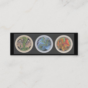 "Dragons in a Row" Bookmark Mini Business Card
