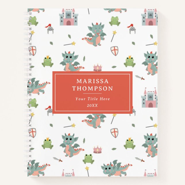 Dragons Knights Fairytale Mediaeval Castle Notebook (Front)