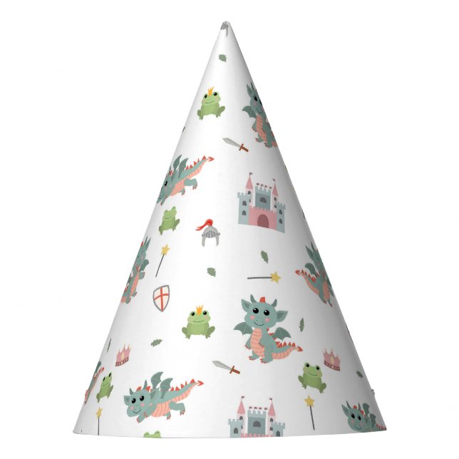 Dragons Knights Fairytale Mediaeval Castle Party Hat (Front)