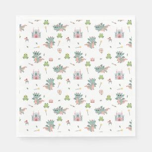 Dragons Knights Fairytale Medieval Castle Napkin