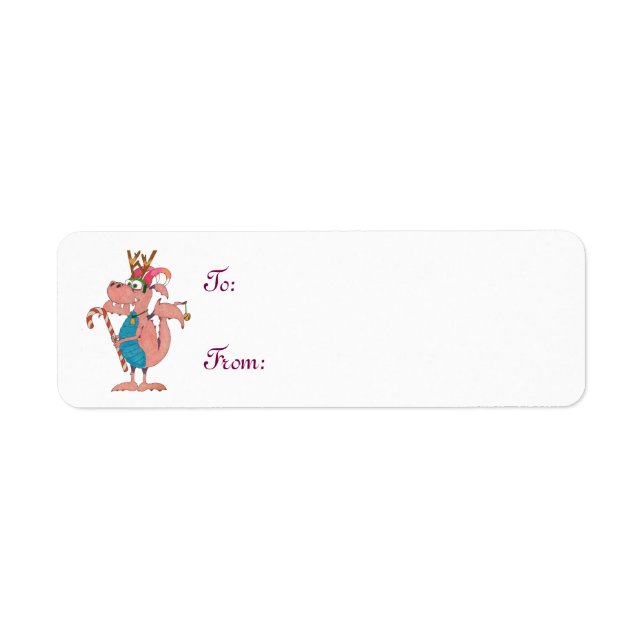 Dragons Like Christmas Too! Return Address Label (Front)