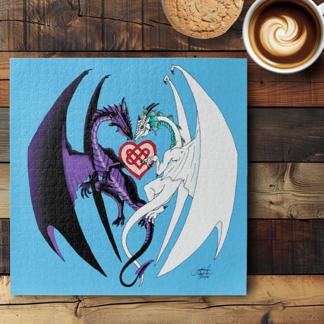 Dragons Love Heart Blue Jigsaw Puzzle (Creator Uploaded)