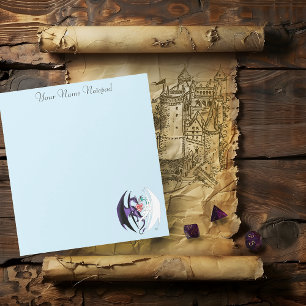 Dragons Love Heart Blue Notepad