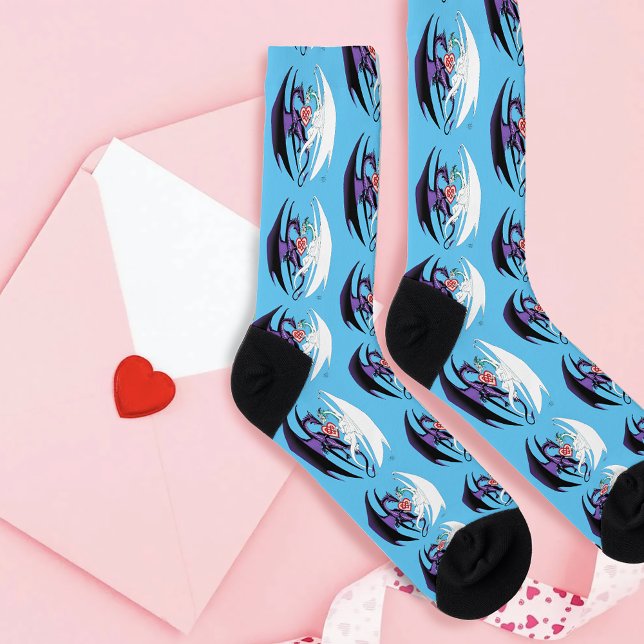 Dragons Love Heart Blue Socks (Creator Uploaded)