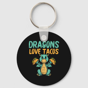Dragons Love Tacos Cute Cinco De Mayo Mexican Food Key Ring