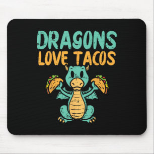 Dragons Love Tacos Cute Cinco De Mayo Mexican Food Mouse Pad