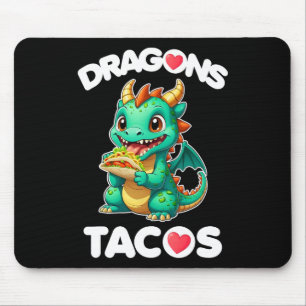 Dragons Love Tacos Cute Cinco De Mayo Mexican Food Mouse Pad