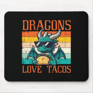 Dragons Love Tacos Funny Mexican Food Fiesta Men W Mouse Pad