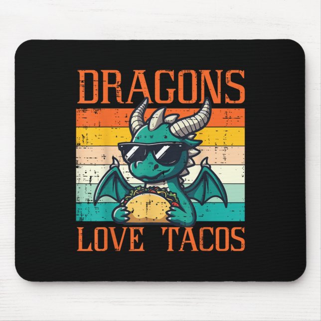 Dragons Love Tacos Funny Mexican Food Fiesta Men W Mouse Pad (Front)