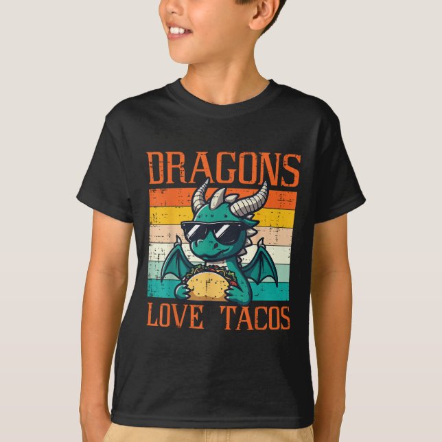 Dragons Love Tacos Funny Mexican Food Fiesta Men W T-Shirt (Front)