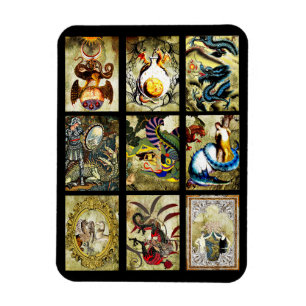 Dragons Maiden Knights Fantasy fairytale Art Magnet