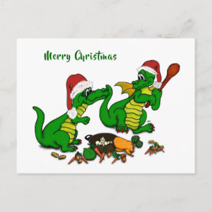 Dragons - Merry Christmas ! - today I will cook Ho Holiday Postcard