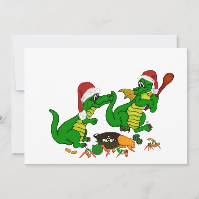 Dragons - Merry Christmas ! - today I will cook Holiday Card (Front)