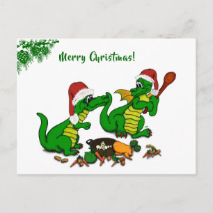 Dragons - Merry Christmas ! - today I will cook Holiday Postcard