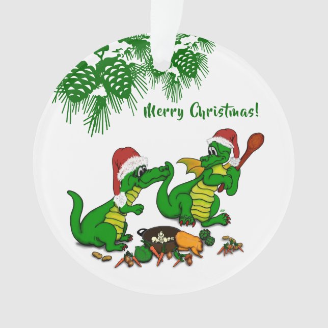 Dragons - Merry Christmas ! - today I will cook Ornament (Front)
