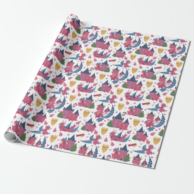 Dragons n' Castles  Wrapping Paper (Unrolled)