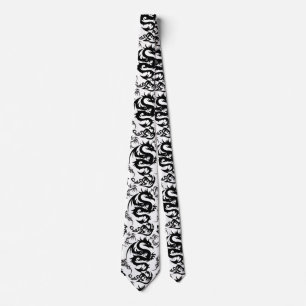 Dragons outline pattern 05.b.DOLP01 Tie