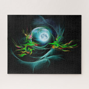 Dragons playing with the Moon Jigsaw Puzzle