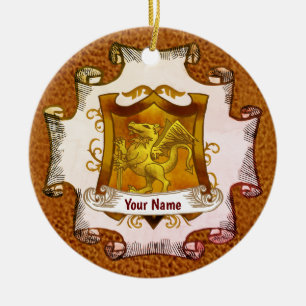 Dragons Shield Family Crest Surname ornament