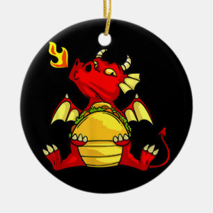 Dragons Tacos Women Men Kids Mexican Love  Ceramic Ornament