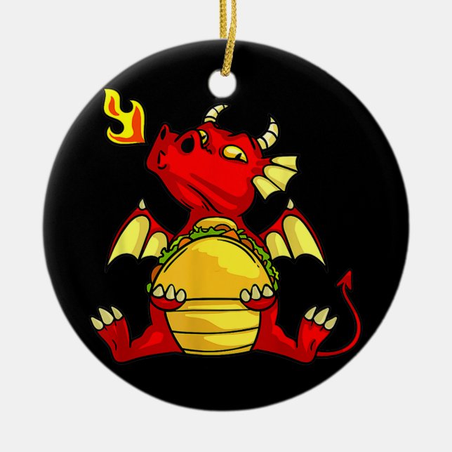 Dragons Tacos Women Men Kids Mexican Love  Ceramic Ornament (Front)