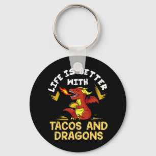 Dragons Tacos Women Men Kids Mexican Love  Key Ring