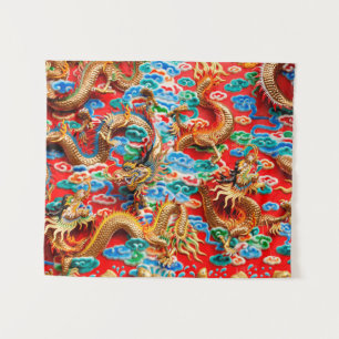 dragons temple tapestry