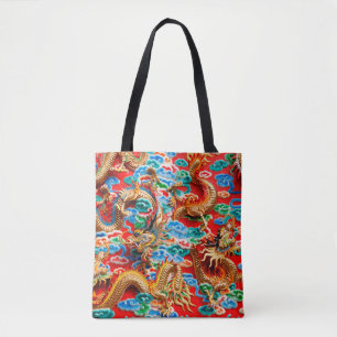 dragons temple tote bag