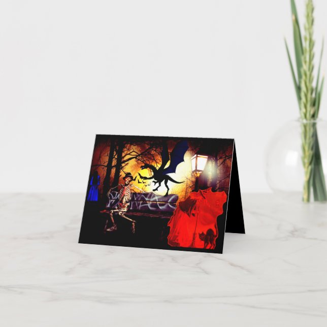 Dragons-Witches-Creeps and ghouls Halloween Card (Front)