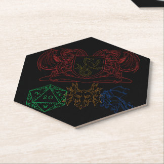 Dragons With Dice Paper Coaster