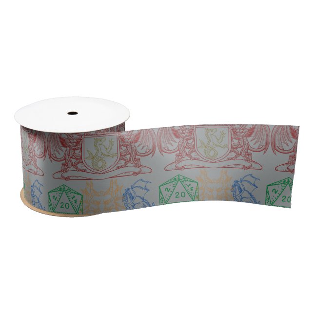 Dragons With Dice Satin Ribbon (Spool)