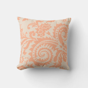 Dragontail Paisley   peach Cushion