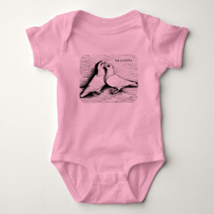Dragoon Pigeons White Pair Baby Bodysuit
