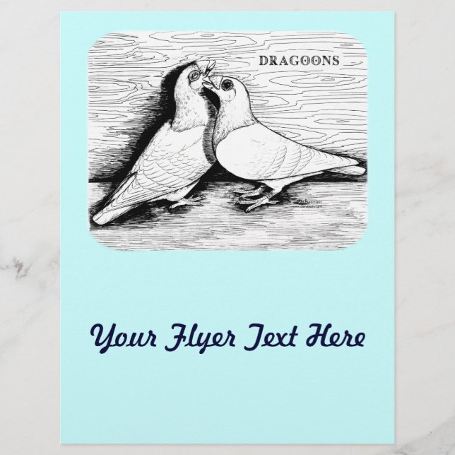 Dragoon Pigeons White Pair Flyer (Front)