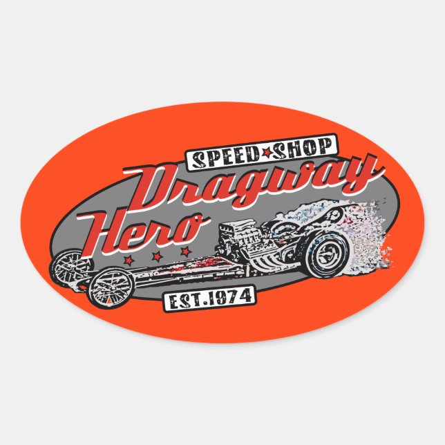 Dragway hero oval sticker (Front)