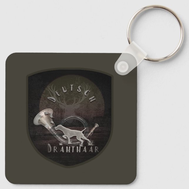 Drahthaar T-Shirt Trucker Hat Key Ring (Back)