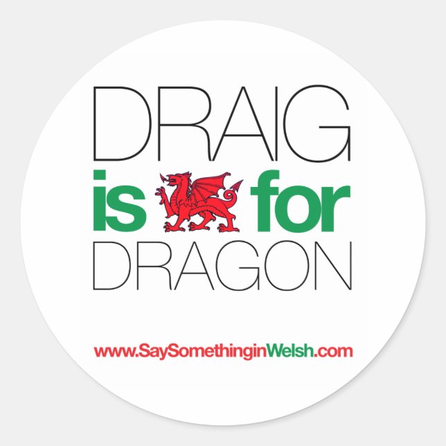 DRAIG CLASSIC ROUND STICKER (Front)
