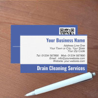 Drain Cleaning Services QR Code Business Card