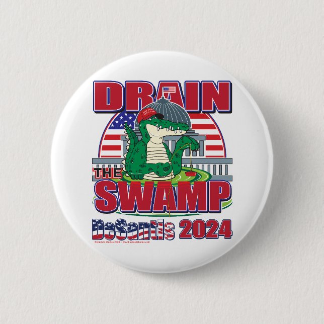 Drain-The-Swamp-DeSantis-2024 6 Cm Round Badge (Front)